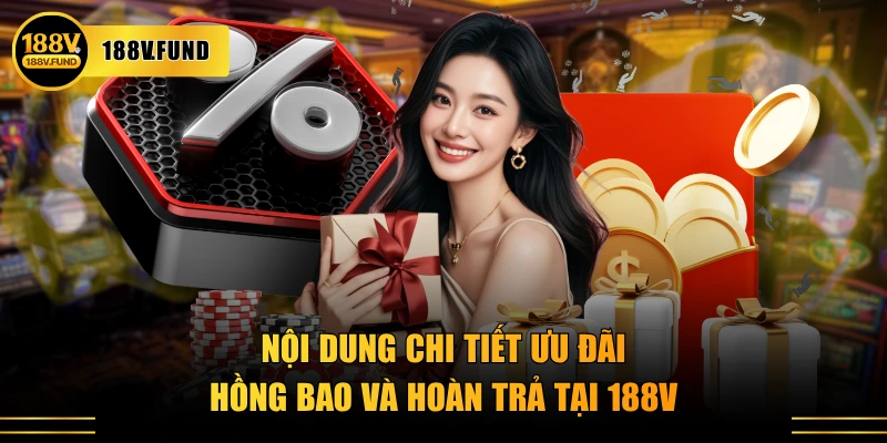 Nội dung chi tiết ưu đãi hồng bao và hoàn trả tại 188V